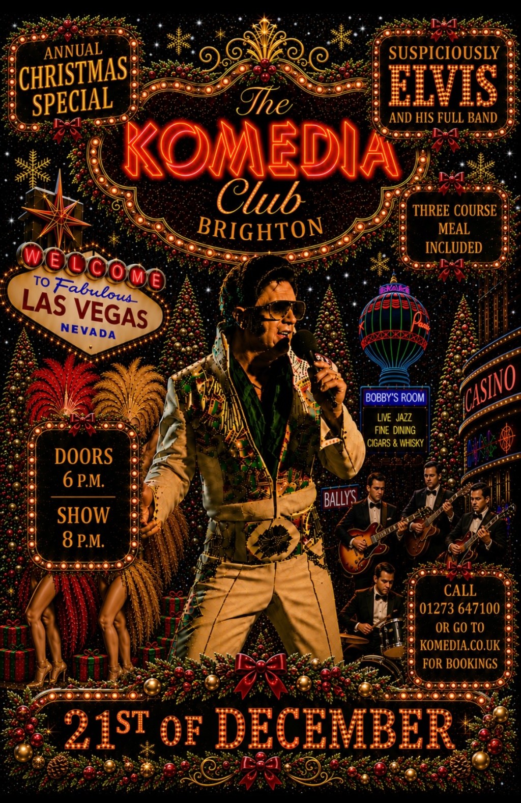 21st Dec 2026 Suspiciously Elvis at the Komedia Brighton, Christmas.